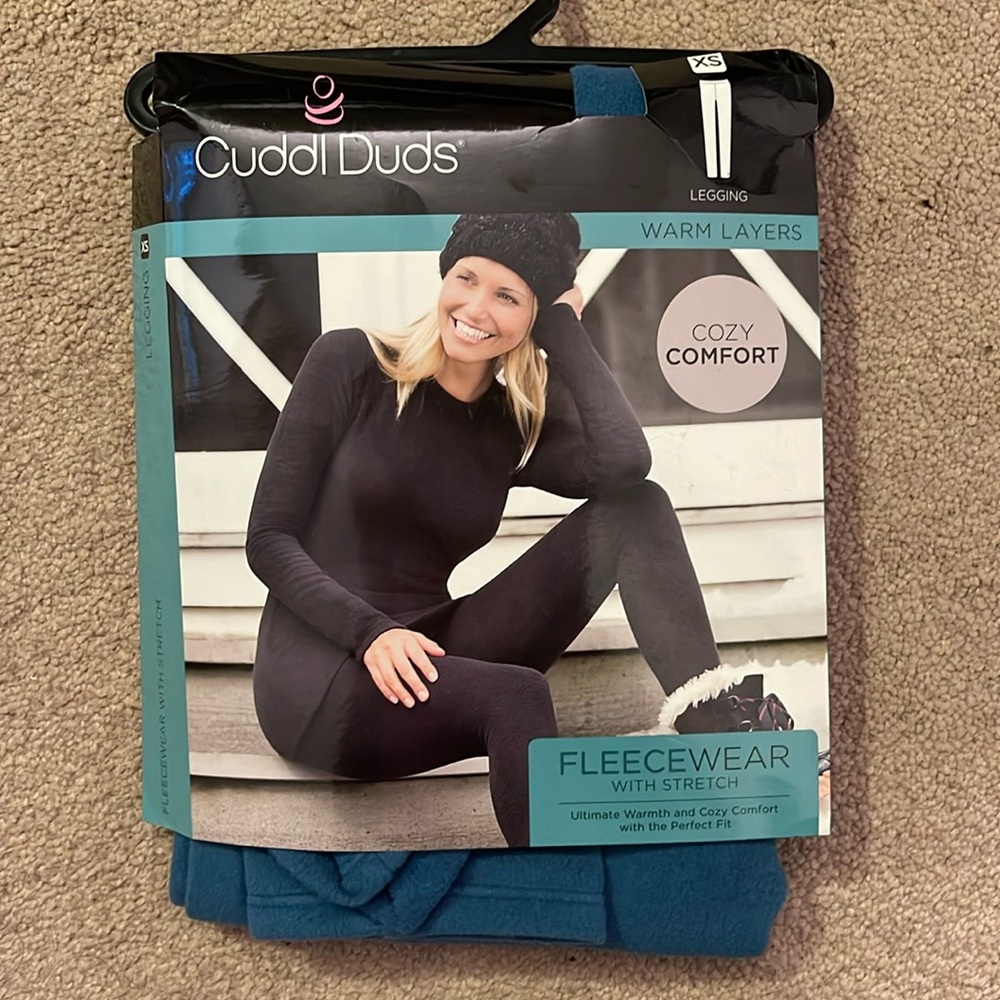 Cuddl Duds Fleece wear Stretch wear Fleece Leggings Turquoise XS